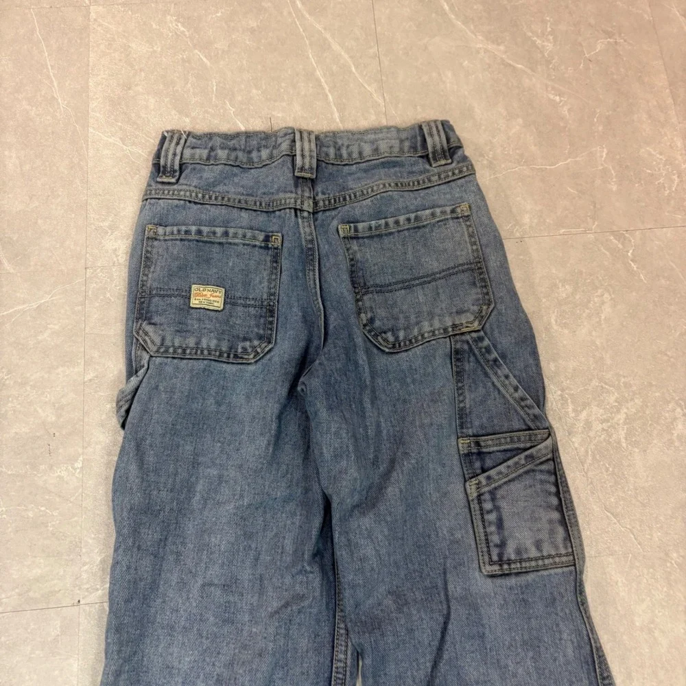 Old Navy Kids Painter's Pants Reissue Blue Denim Carpenter Utility Jeans Size 10